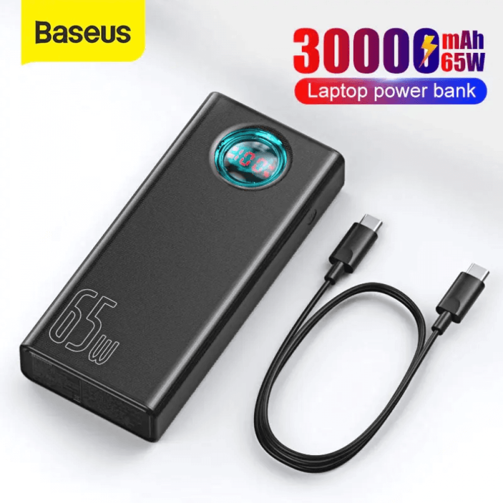 Baseus 65W 30000mAh Fast Charging Power Bank with Digital Display