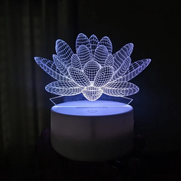 GearUP Acrylic Multicolor Night Lamp (Water Lily )