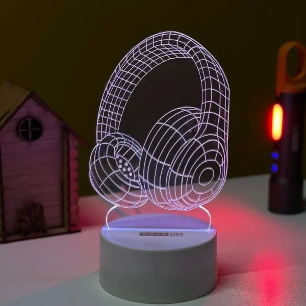 GearUP Acrylic Multicolor Night Lamp (Headphone)