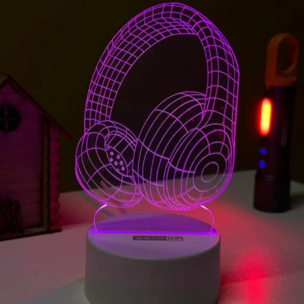 GearUP Acrylic Multicolor Night Lamp (Headphone)