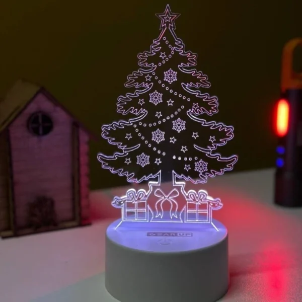 GearUP Acrylic Multicolor Night Lamp (Christmas Tree)